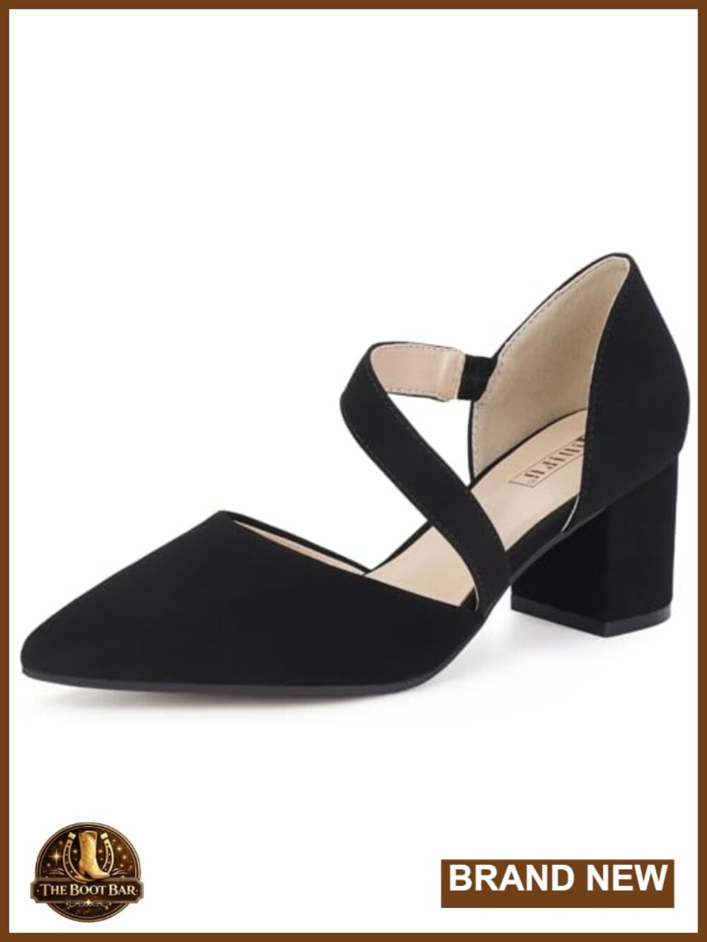 Women's Pointed Toe Low Block Heel Pumps Comfortable Formal Dress Shoes